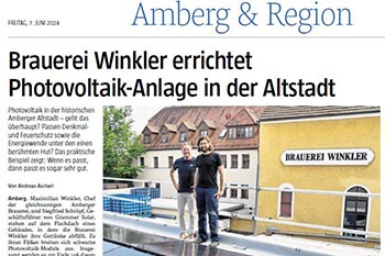 Brauerei Winkler errichtet Photovoltaik-Anlage in der Altstadt - Sonnenstrom &amp; Denkmalschutz